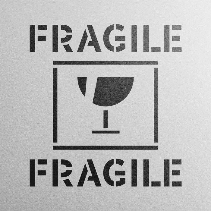 Fragile Glass Symbol Stencil Stencil Revolution