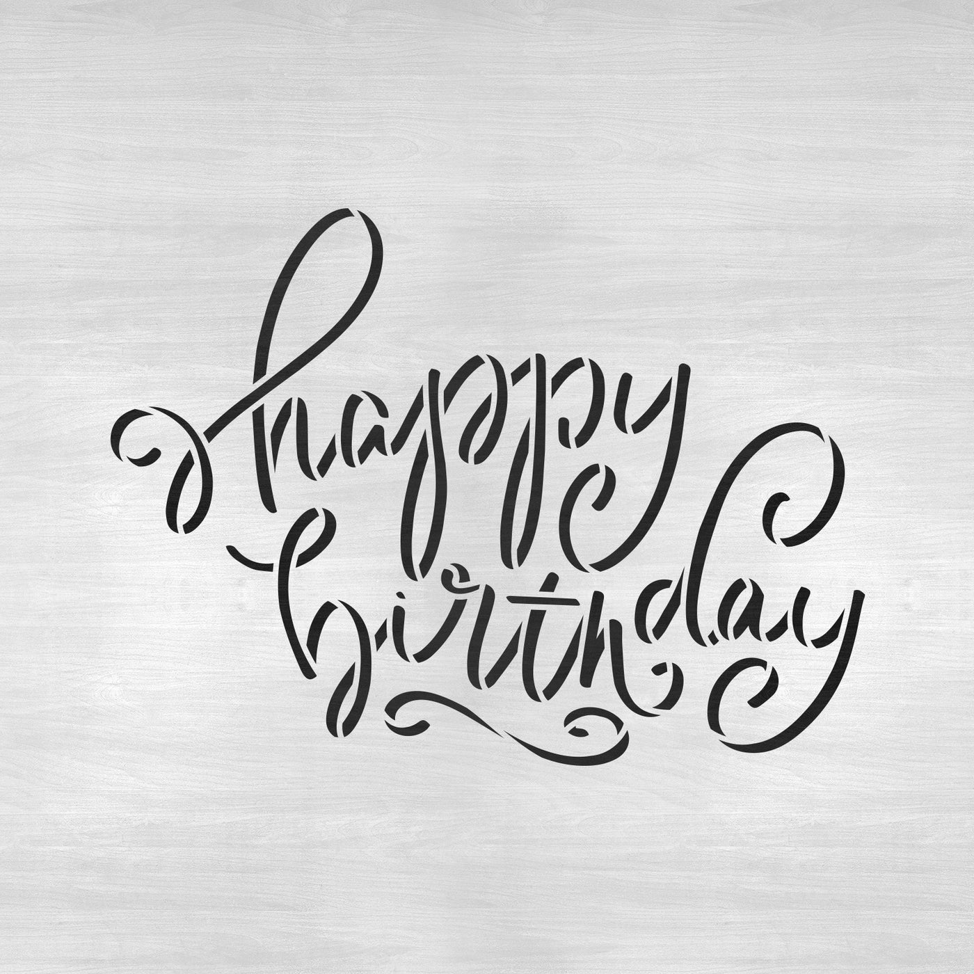 Happy Birthday Script Stencil Stencil Revolution