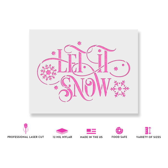 Let It Snow Stencil for Winter Crafts Perfect Stencil for Wood Signs