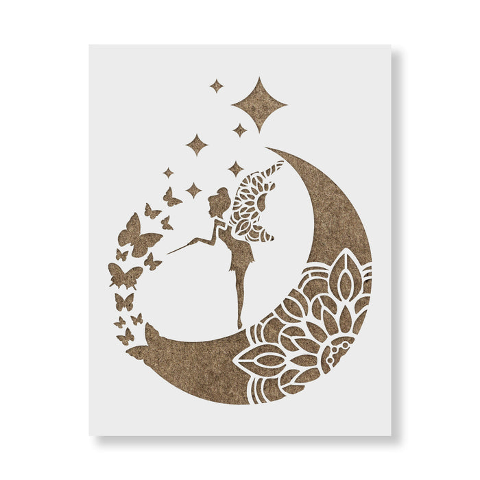 Download Mandala Fairy Moon Stencil | Stencil Revolution