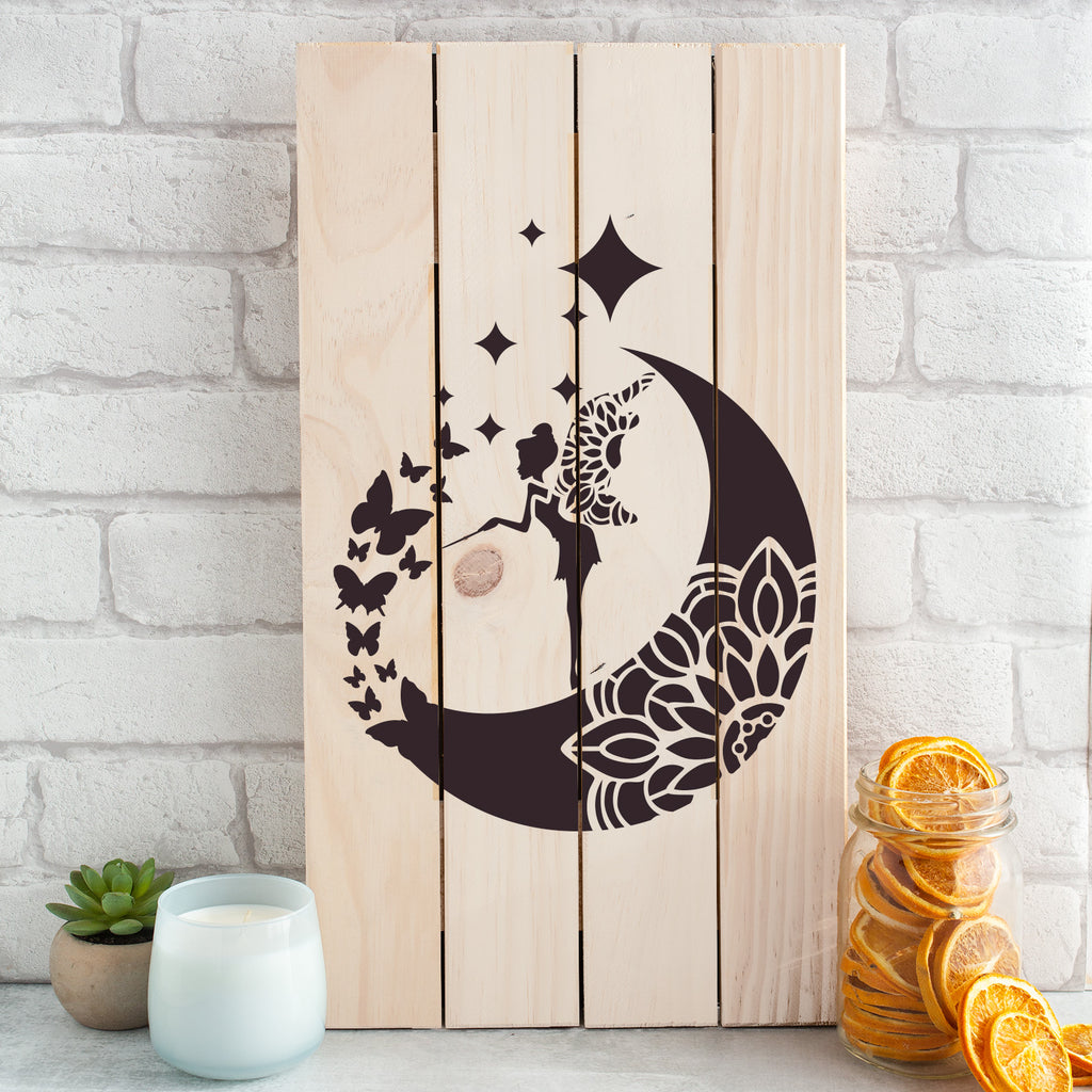 Download Mandala Fairy Moon Stencil | Stencil Revolution