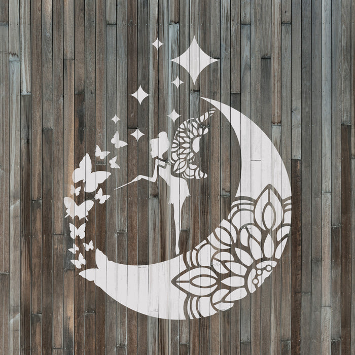 Download Mandala Fairy Moon Stencil | Stencil Revolution