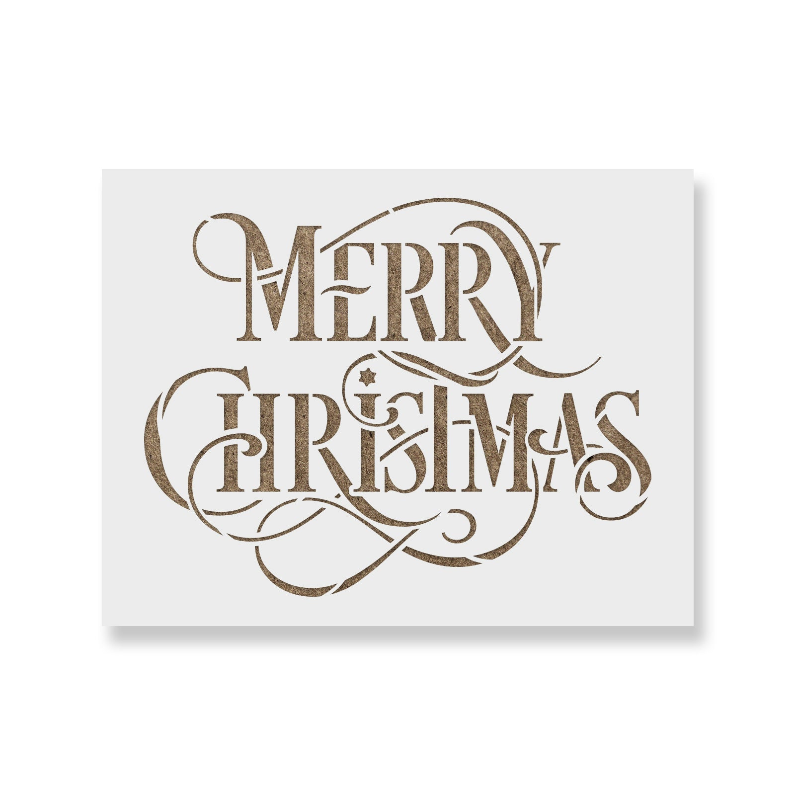 Merry Christmas Stencil Laser Cut on Reusable Mylar w/ Fast Shipping!