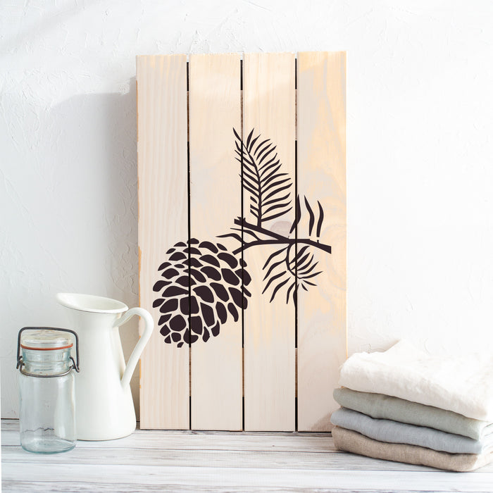 pine cone stencil border