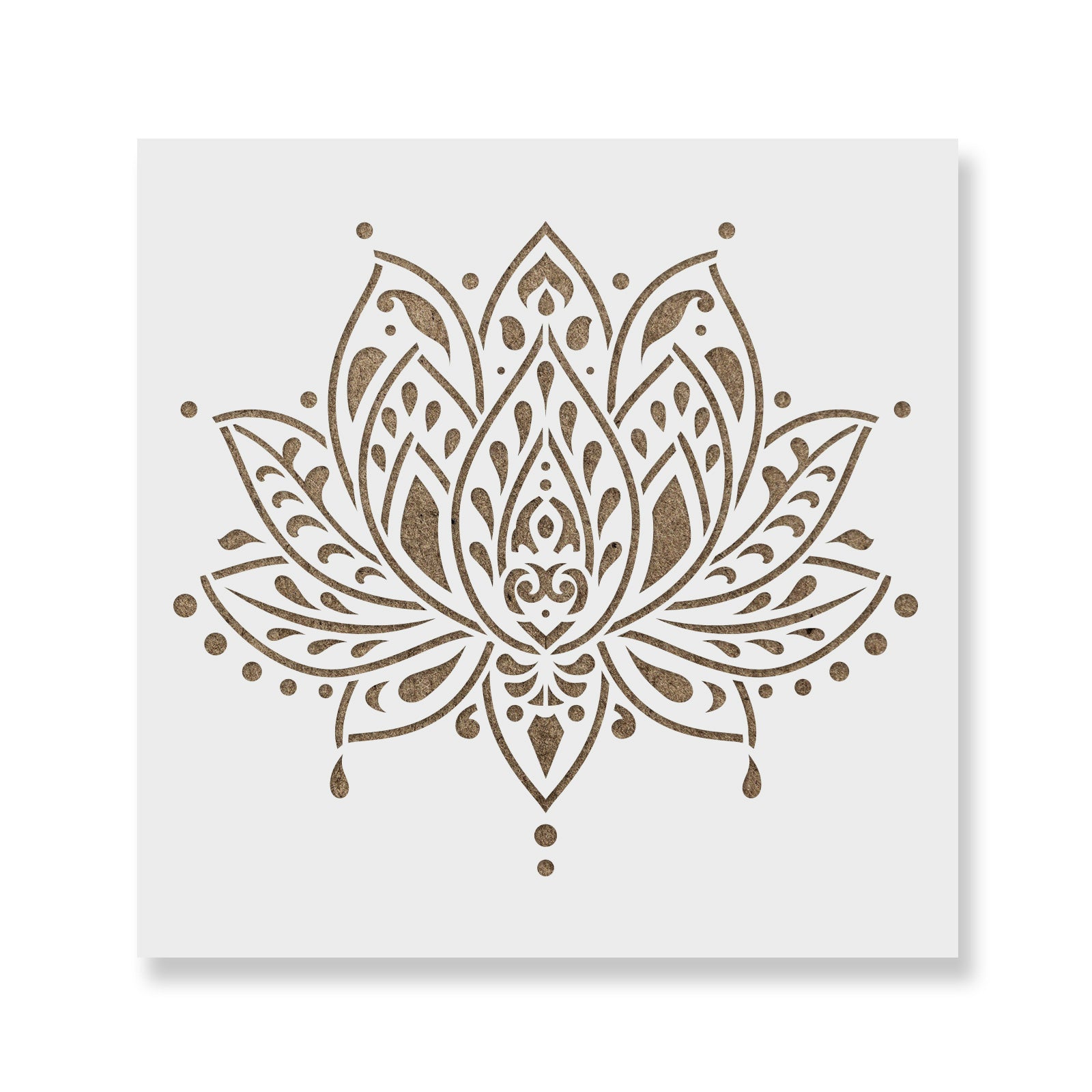 Sacred Lotus Flower Stencil - Reusable Design for Spiritual Home Decor