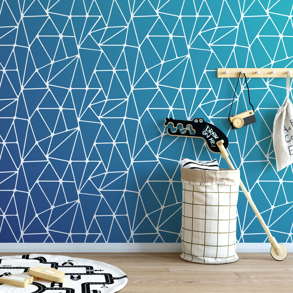 Shattered Geometric Pattern Wall Stencil