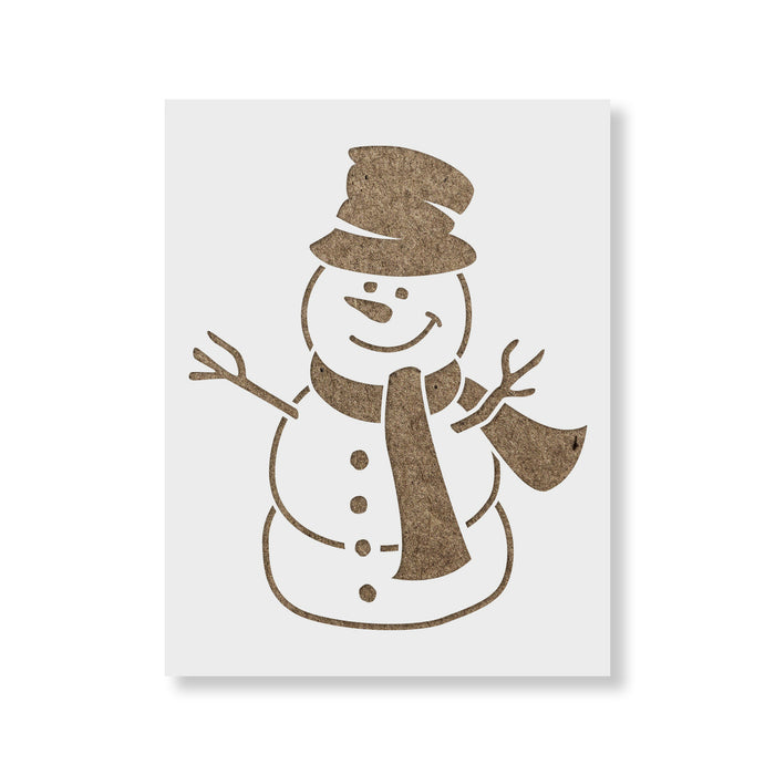 Snowman Stencil Template - Reusable Stencil Design for Holiday Crafting