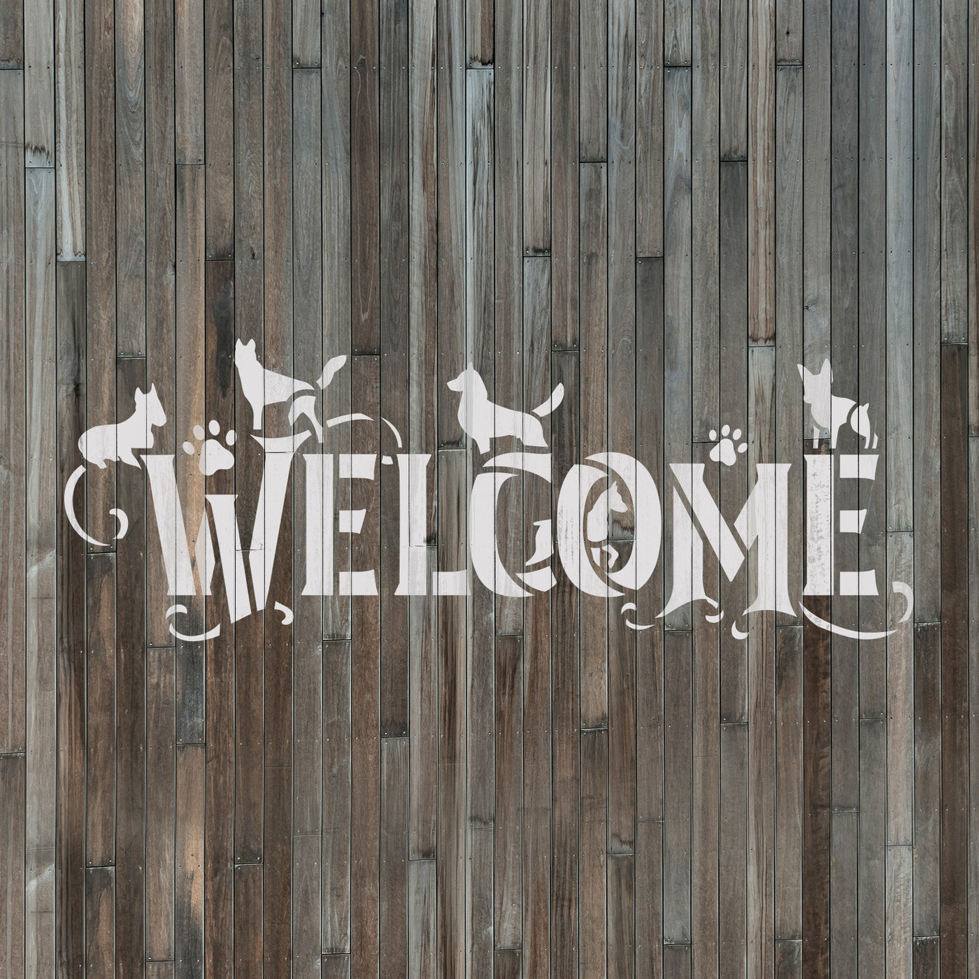 Welcome Dog Sign Stencil | Stencil Revolution