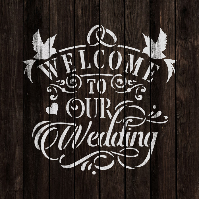 Welcome to Our Wedding Stencil Stencil Revolution