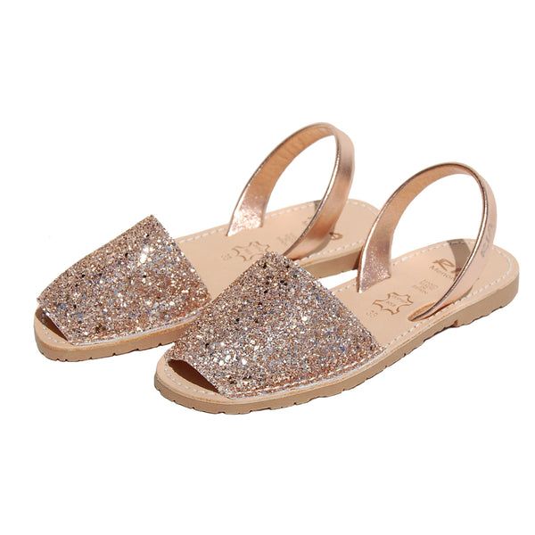 Joan Glitter Menorcan Avarcas Sandals in Rose – RIA Menorca Australia