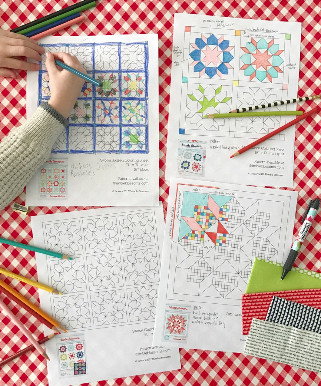 Swoon Pdf Coloring Pages Thimble Blossoms