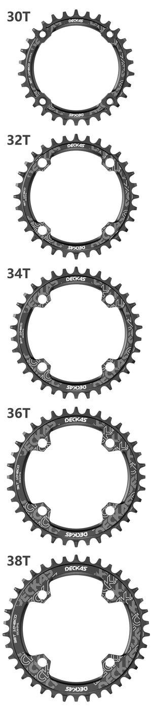 Deckas 104BCD Round Narrow Wide MTB Chainring 32T 34T 36T 38T - Posel Technological Solutions