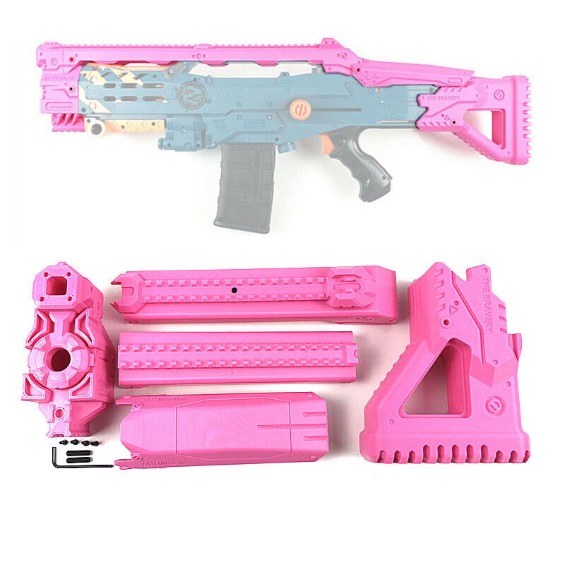 Maliang 3D Front Barrel Rail Stock Pink for Nerf LongShot Modify Toy - BlasterMOD