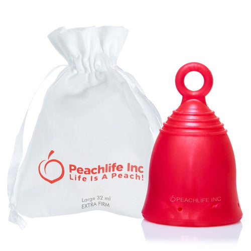 Peachlife® Ring Pull Menstrual Cup - Reusable Tampon Alternative - Large, Extra Firm