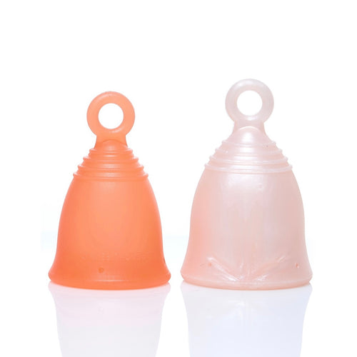 Peachlife® 2 Pack Ring Loop Menstrual Cups in Soft: Medium and Large Size