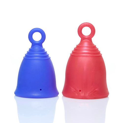 Peachlife® 2 Pack Ring Loop Menstrual Cups in Extra Firm: Medium and Large Size