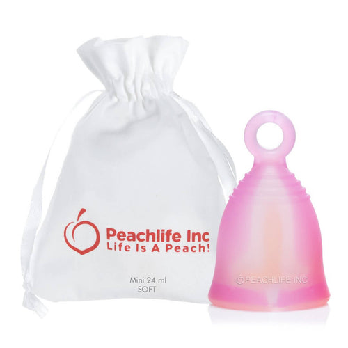 Peachlife® Mini Ring Loop Menstrual Cup - Medical Grade Silicone - Low Cervix Small, Soft