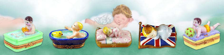 Baby Figurines Gifts Limoges Boxes Pram Ideas Highchair