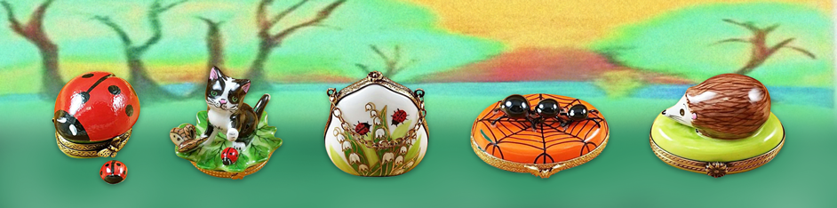 Lady Bug Limoges Boxes Mouse Figurines Collectible Gifts