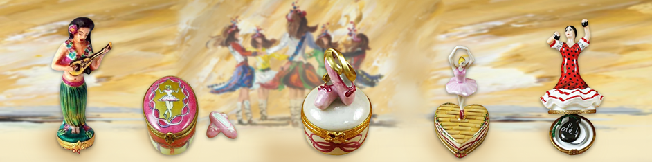 Dance Ballet Limoges Trinket Boxes Figurines Porcelain Jewelry Box