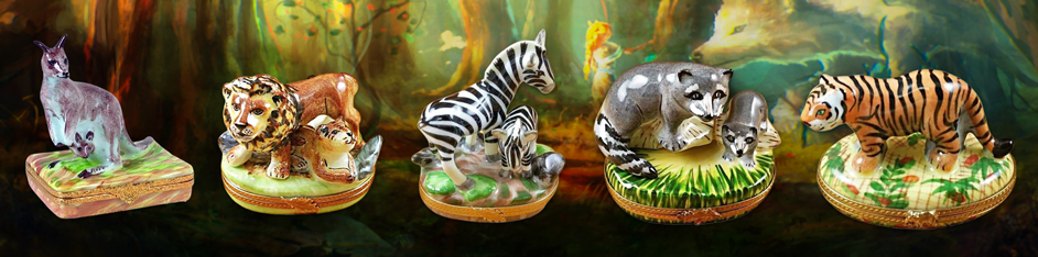 Tiger, Lions, Bears Limoges Boxes Figurines Gift Ideas