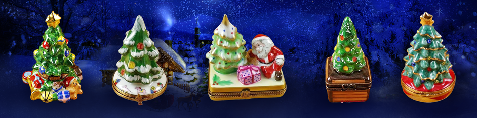 Christmas Trees Limoges Boxes Figurines Gifts ideas Porcelain