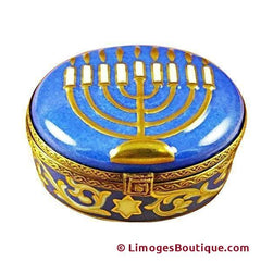 Menorah Hannukah Limoges Boxes Figurines Porcelain