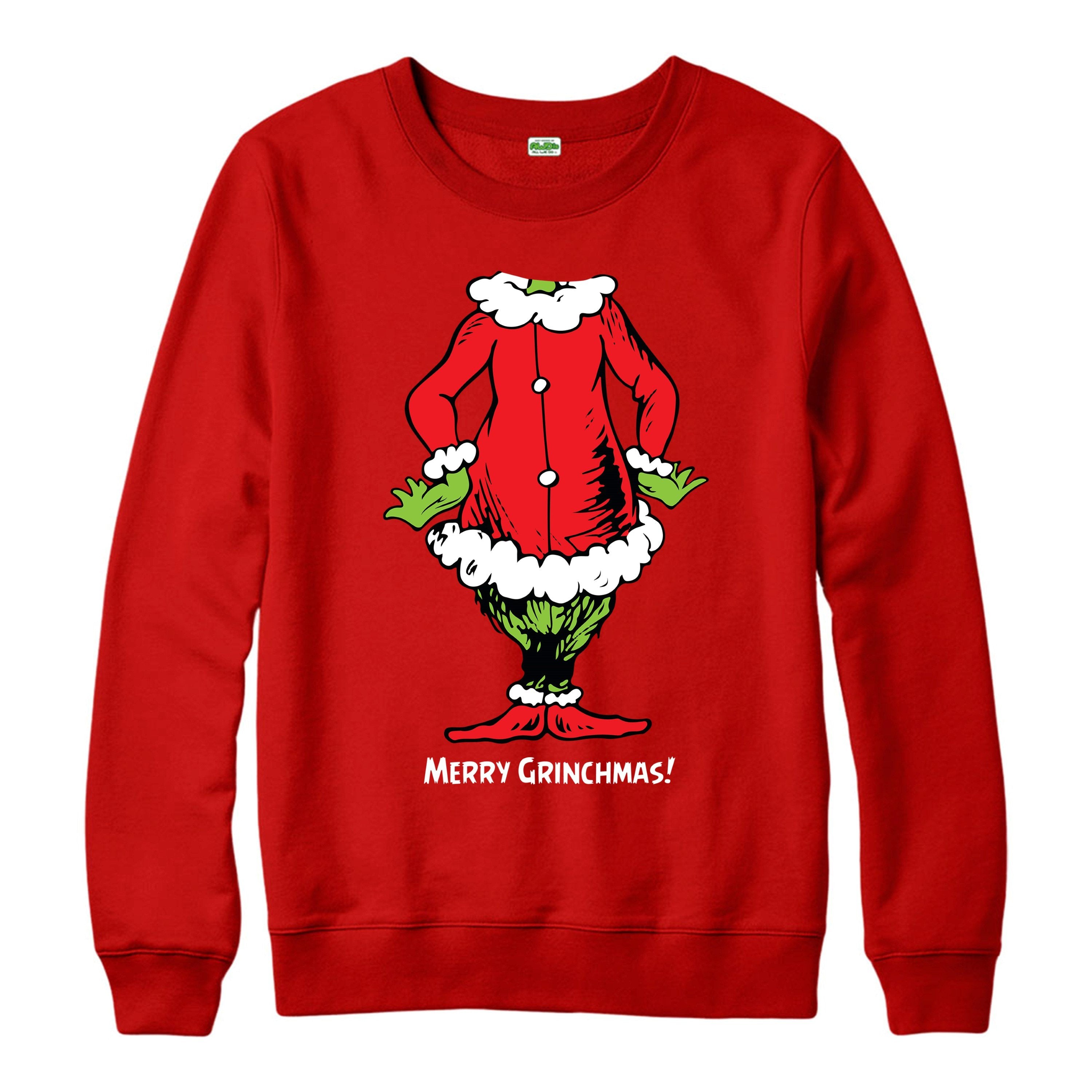 Grinch Christmas Jumper, Merry Grinchmas Xmas Festive Adult Jumper Top Shirts