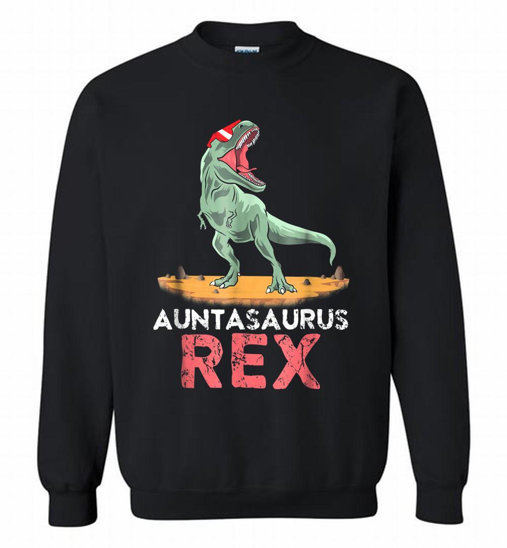 Auntasaurus Rex Aunt A Saurus Rex Family Dino Gift Crewneck T Shirt