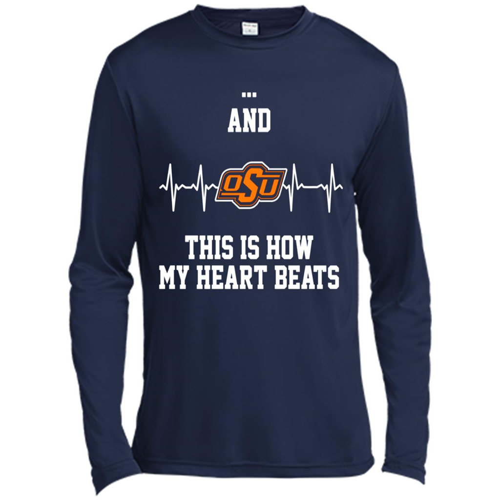 Oklahoma State Cow Heatbeat - And This Is How My Heart Beats Kanstee Shop - Canvas T-shirt