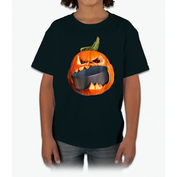 Halloween Hockey Pumpkin Eating Puck T-shirt Ultra 