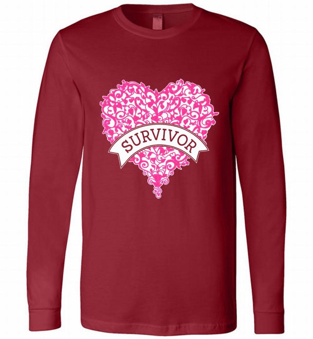 Breast Cancer Survivor Gift Pink Heart Banner Shirts