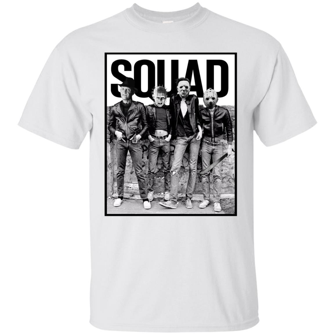 Freddy Jason Michael Myers And Leatherface Squad Horror Halloween T Shirt