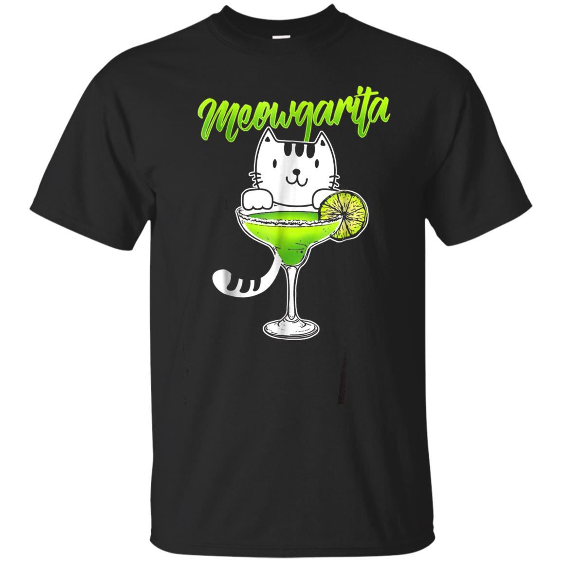 Funny Cat Drinking T Shirt Meowgarita Cocktail Shirt