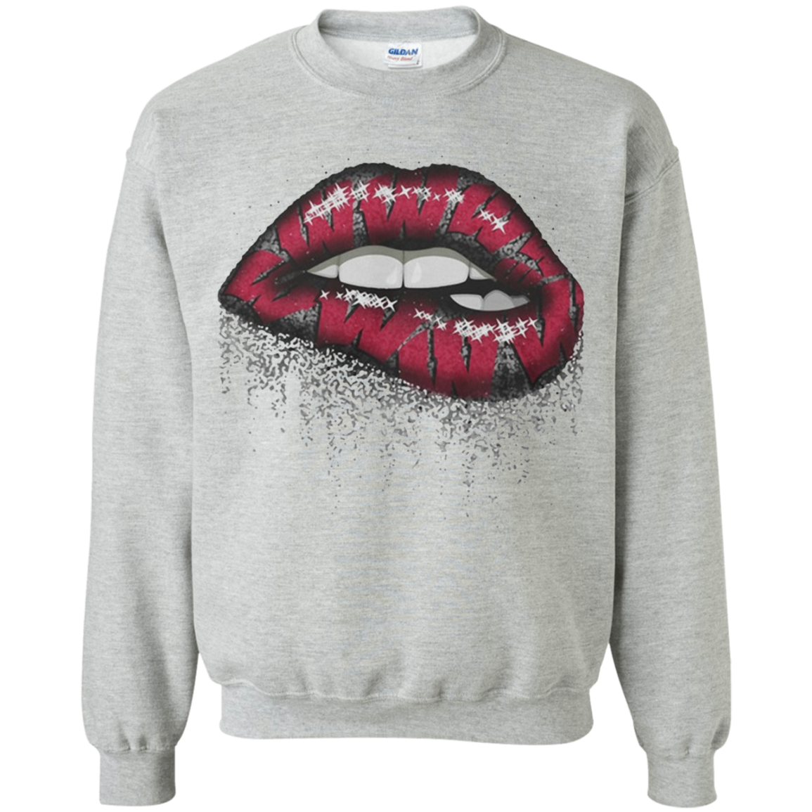 Wisconsin Badgers Lips Shirt G180 Crewneck Pullover 8 Oz.