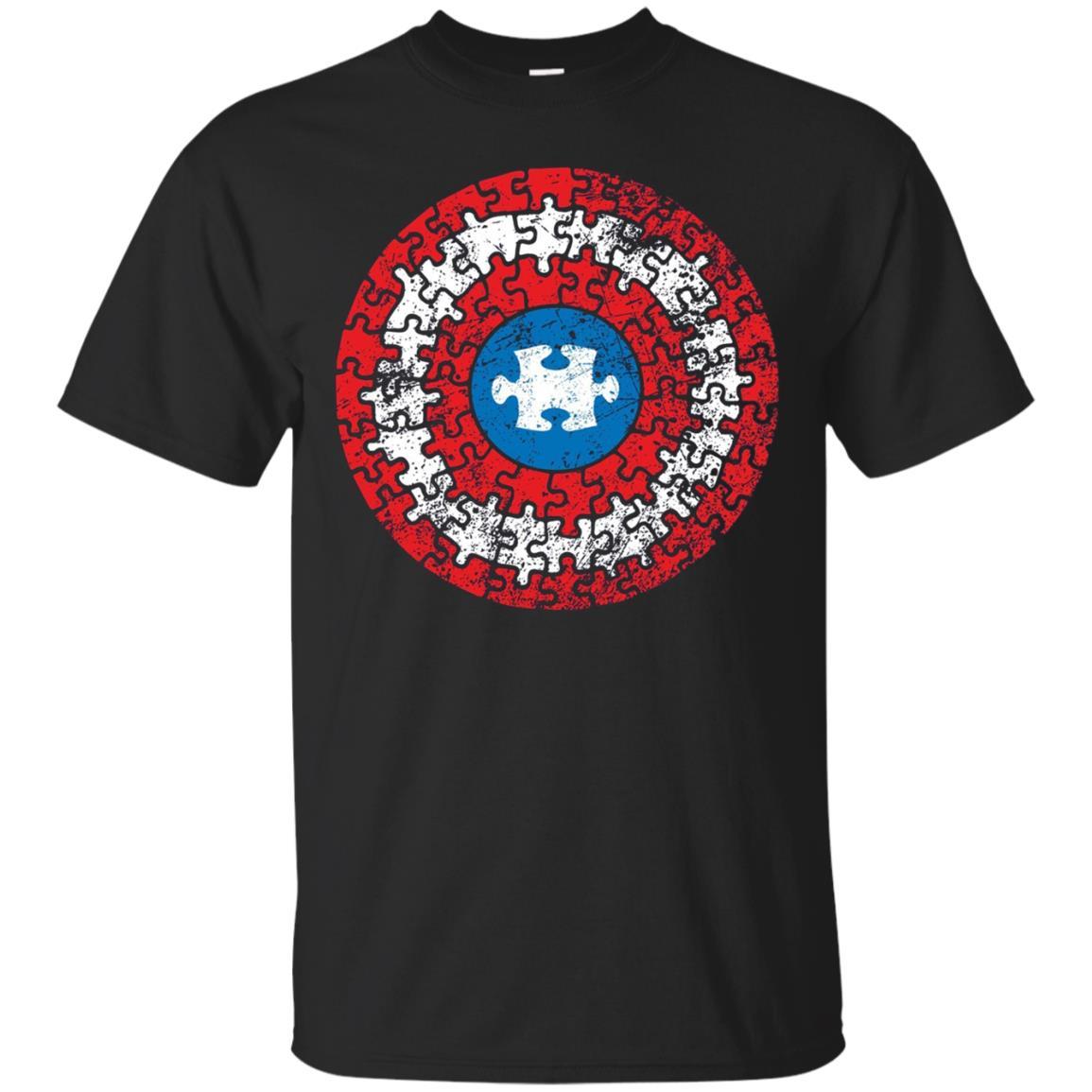 Autism Awareness Captain Autism Puzzle Shield T Shirt