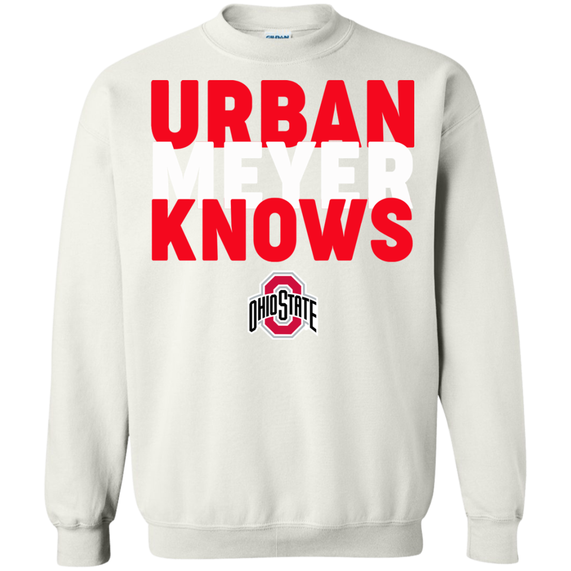 Ohio State Buckeyes -urban Meyer Knows Shirt G180 Crewneck Pullover 8 Oz