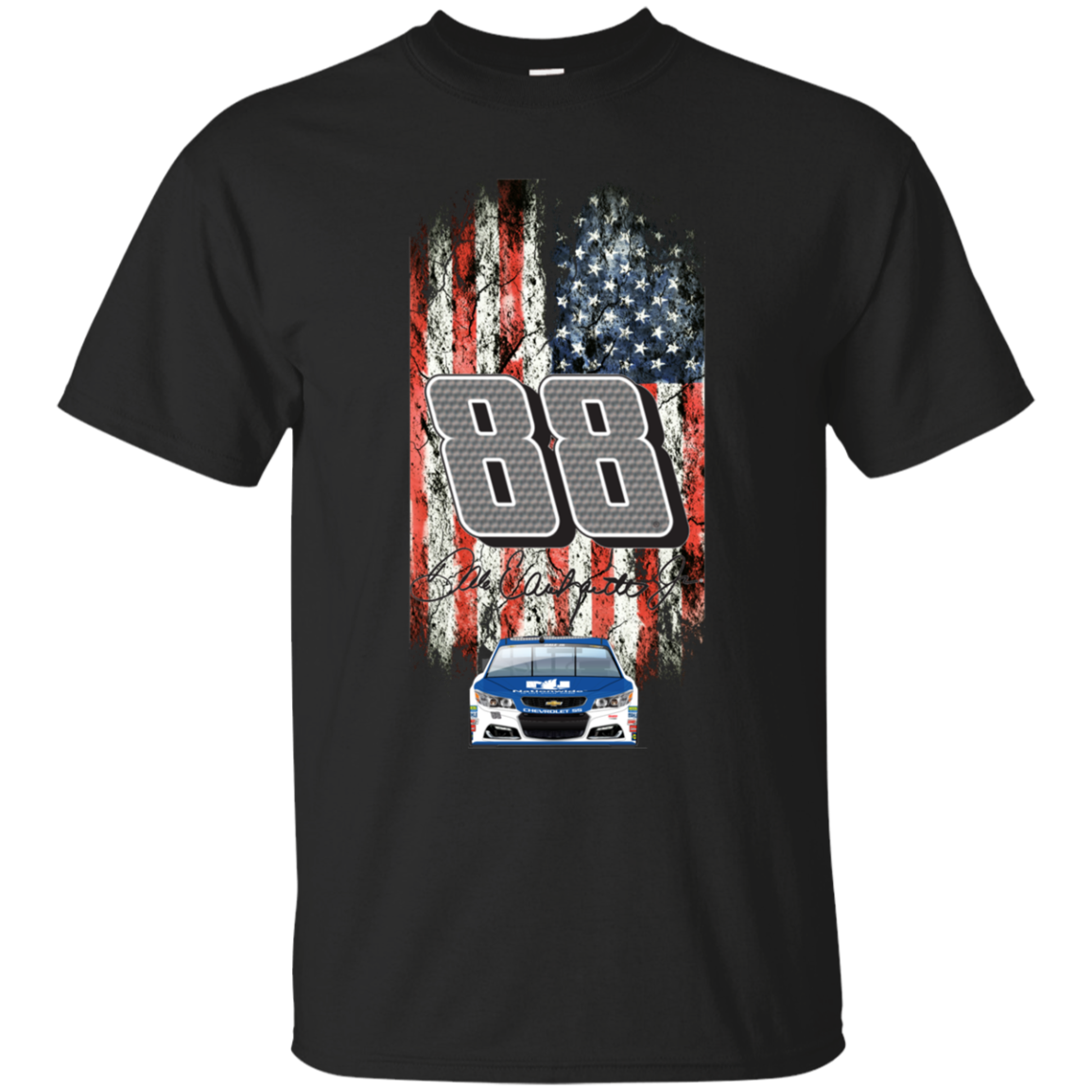 Dale Earnhardt Jr. Nascar 88 Patriotic Distressed Flag Shirts