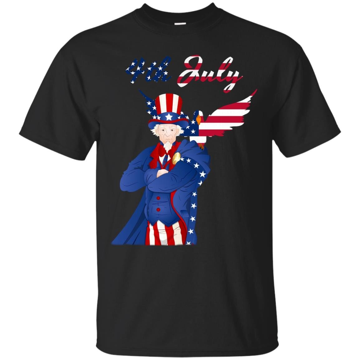 Cover Your Body With Amazing Happy 4 Th Of July Uncle Sam With Bird With Flag Usa T Shirt