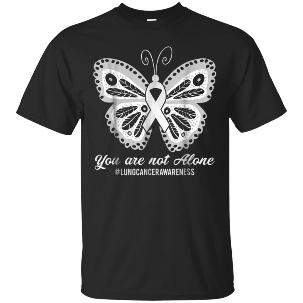 Lung Cancer Awareness T-shirt Cute Butterfly Ribbon