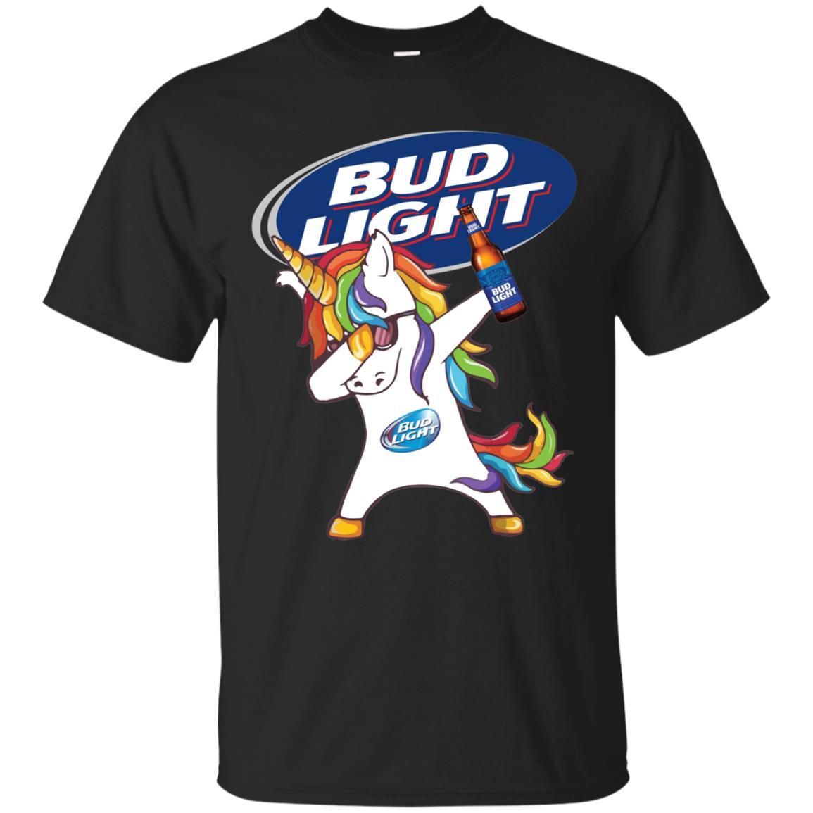 Unicorn Dabbing Bud Light Bottle Beer Shirt