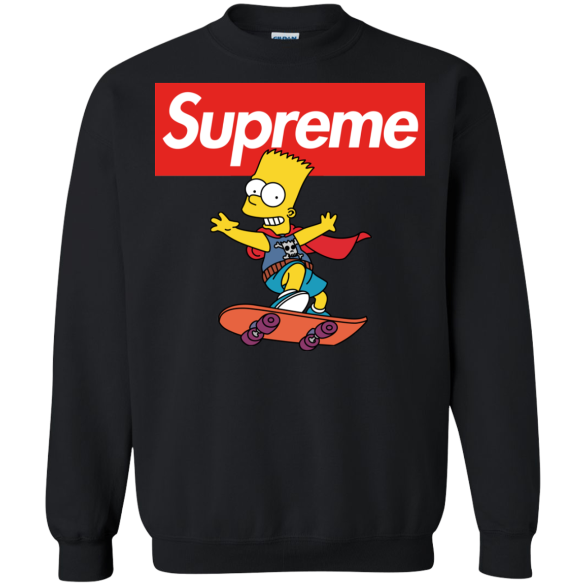 Supreme Bart Simpson Shirt G180 Gildan Crewneck Pullover Sweatshirt 8 Oz Tee Peeze