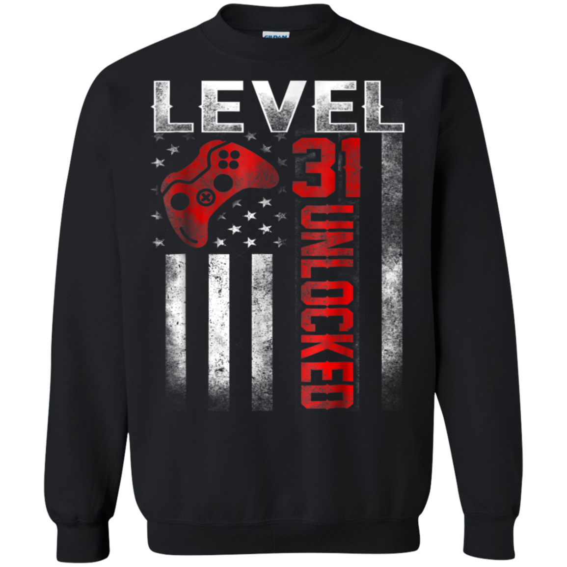 Level 31 Unlocked Birthday 31th Video Gamer Boy Gift Shirt G180 Crewneck Pullover 8 Oz.