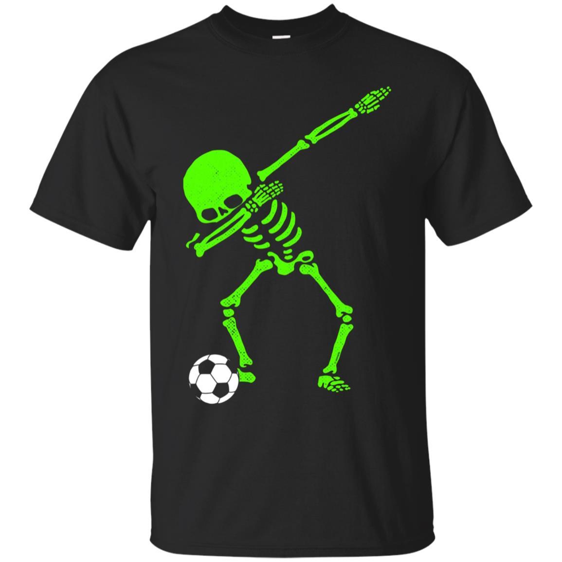 Halloween Dabbing Skeleton Soccer Ball T-shirt Skeleton Glow