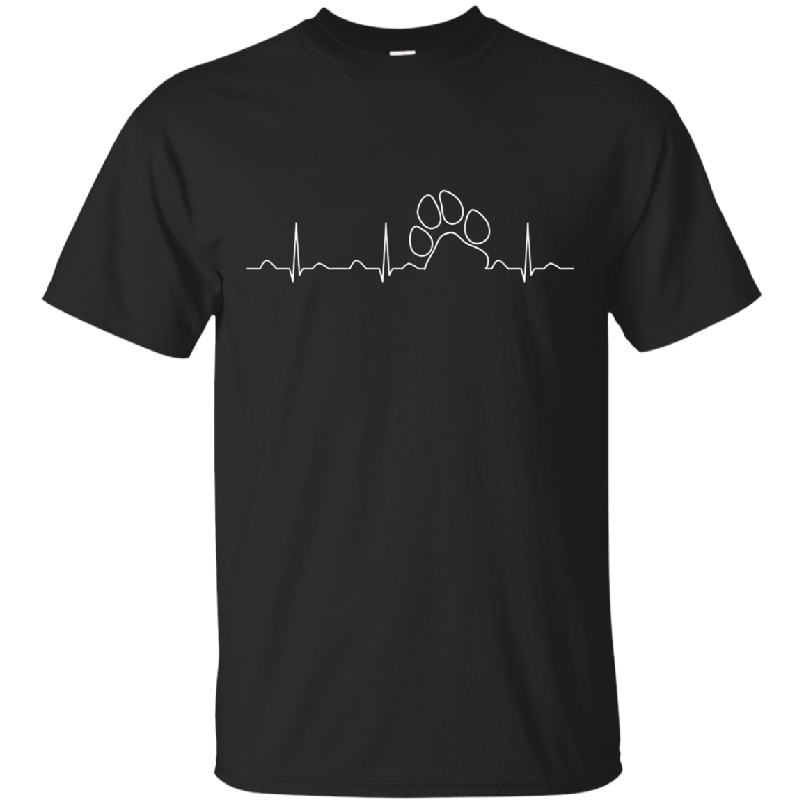 Pawprint Heartbeat Shirt, Funny Cute Rescue Dog Cat Gift