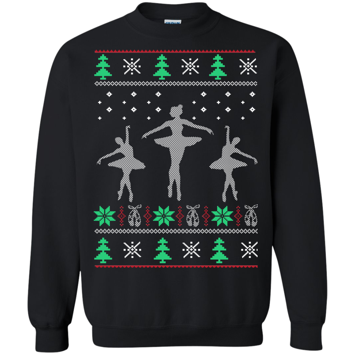 Christmas Ugly Sweater Ballet Dancer S S Shirts