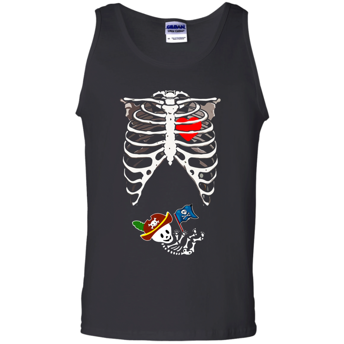 Order Halloween Pregnancy Pirate Skeleton Dad Mom Shirt G220 Tank Top