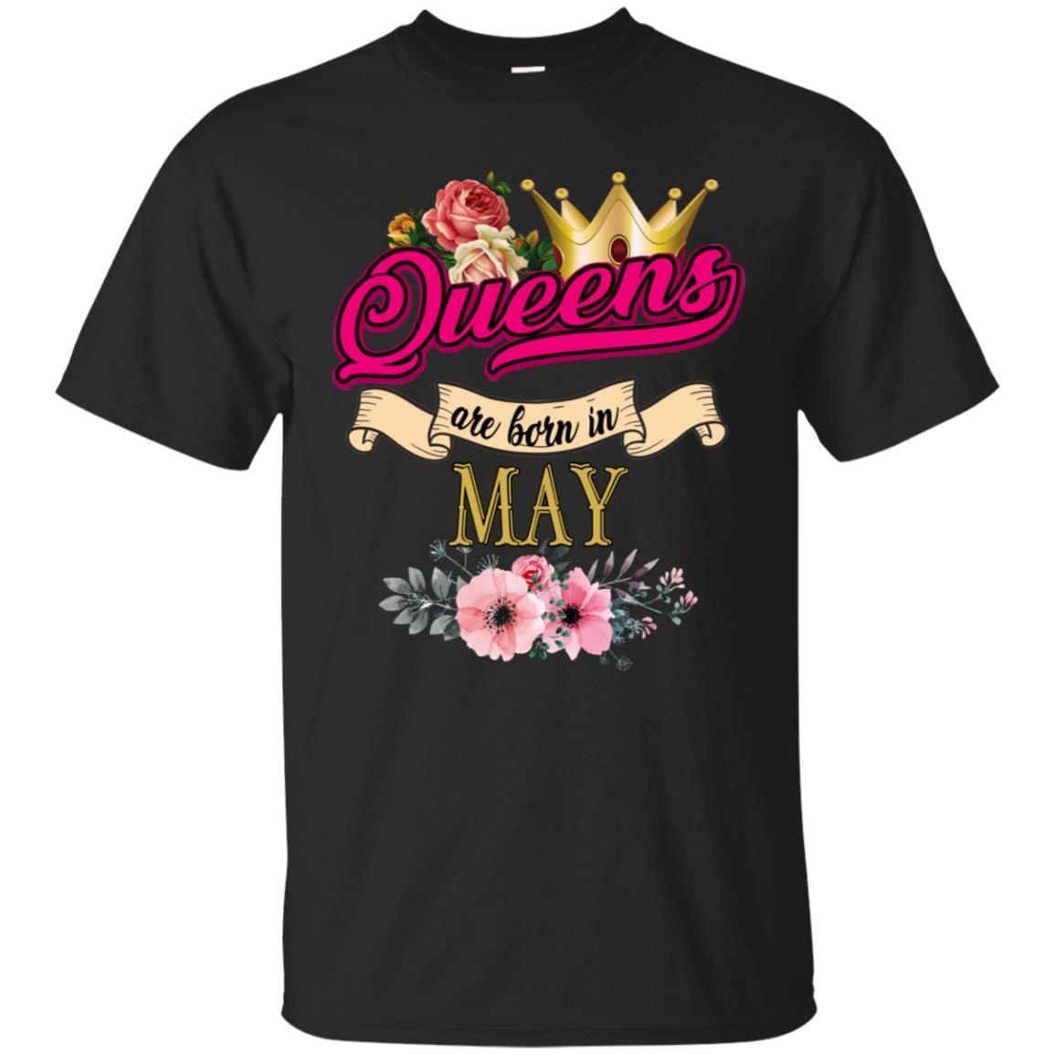 Queens Are Born In May Flowers T Shirt