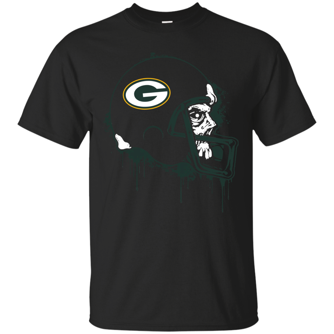 Green Bay Packers Football Skull T Shirt