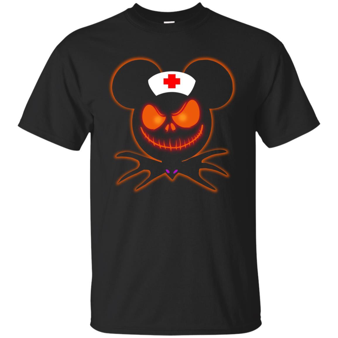 Mickey Nurse Pumpkin Jack Skellington Halloween Shirt